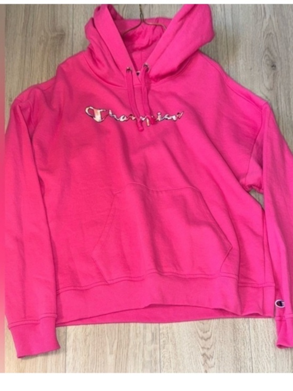 Champion Pink Hooded Pullover Sweatshirt hoodie sweater